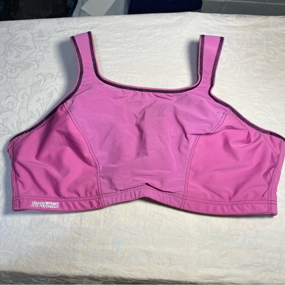 New Glamorise 46DD Bra High Impact Sports Bra Elite Performance Pink Underwire - Picture 16 of 16